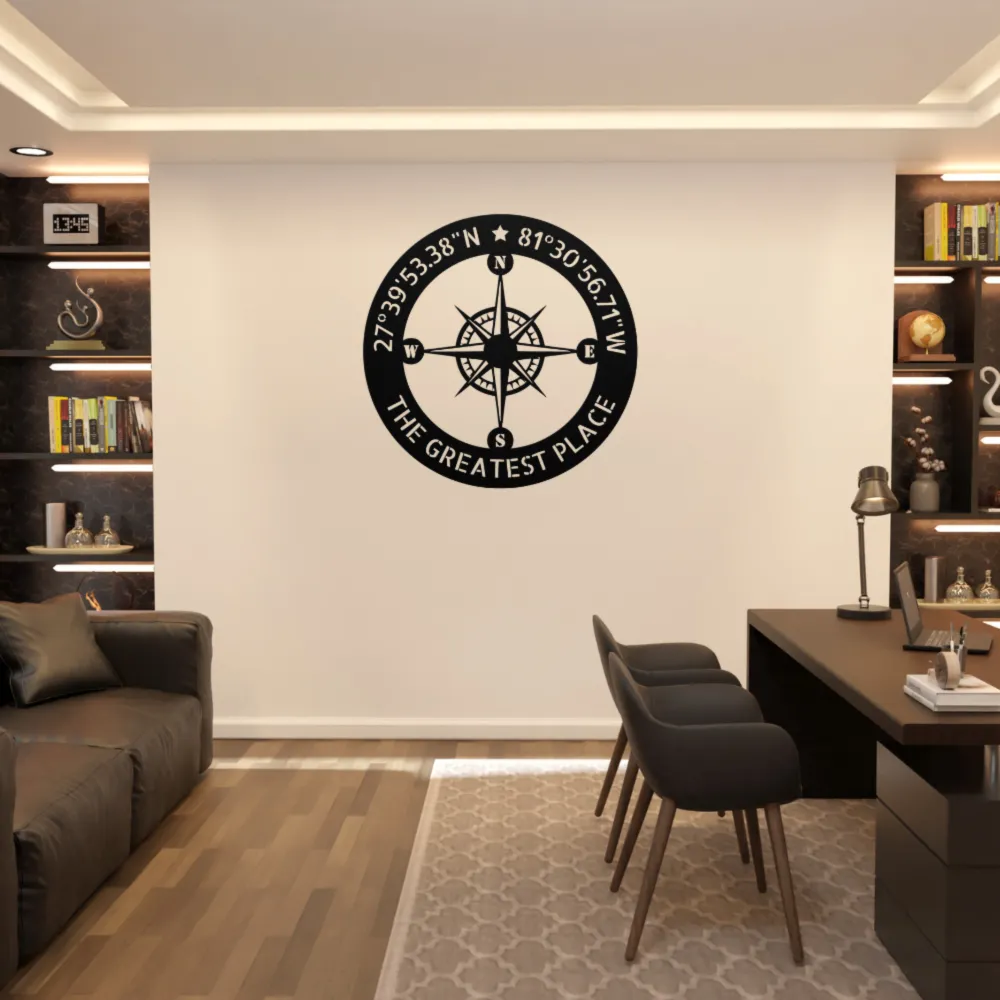 Custom Coordinates Metal Sign Custom Coordinates Metal Sign