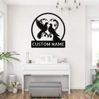Custom Couple Birds Metal Sign