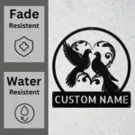 Custom Couple Birds Metal Sign