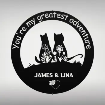 Custom Couple Cats Metal Sign