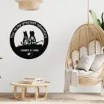 Custom Couple Cats Metal Sign