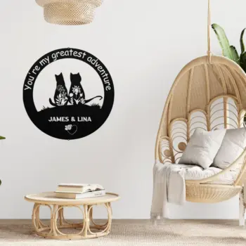 Custom Couple Cats Metal Sign