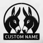 Custom Couple Donkeys Metal Sign