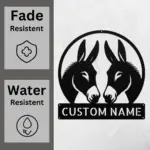 Custom Couple Donkeys Metal Sign