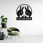 Custom Couple Donkeys Metal Sign