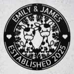 Custom Couple Giraffes Metal Sign