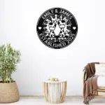 Custom Couple Giraffes Metal Sign