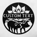 Custom Couple Pigs Metal Sign