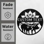 Custom Couple Pigs Metal Sign