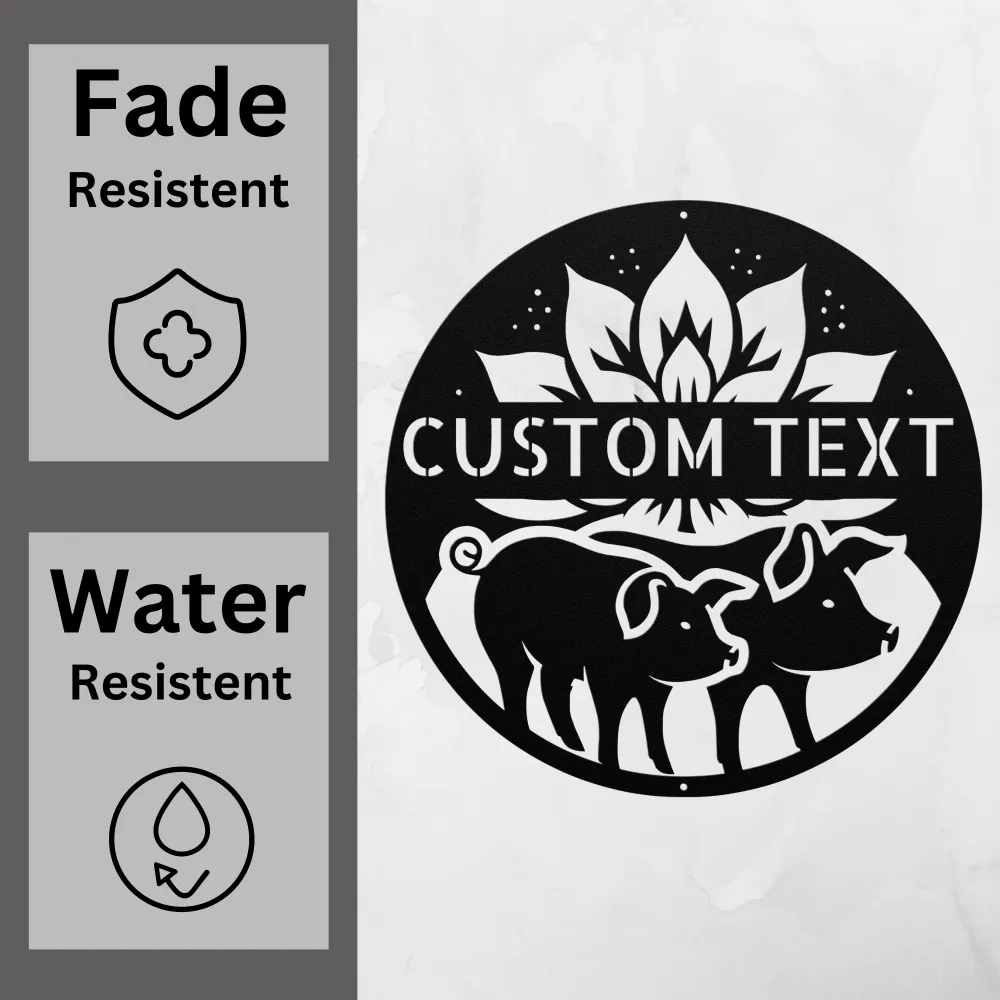 Custom Couple Pigs Metal Sign Custom Couple Pigs Metal Sign