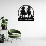 Custom Couple Riding Horse Metal Sign
