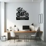 Custom Couple Riding Motorcycle Sign