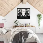 Custom Couple Snowmobile Metal Sign