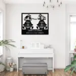 Custom Couple Snowmobile Metal Sign