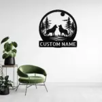 Custom Couple Wolf Metal Sign
