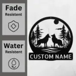 Custom Couple Wolf Metal Sign