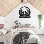 Custom Couple Wolf Metal Sign