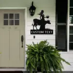 Custom Cow With Girl Metal Sign