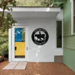 Custom Cow With Man Metal Sign