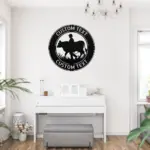 Custom Cow With Man Metal Sign