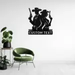 Custom Cowboy And Cowgirl Metal Sign