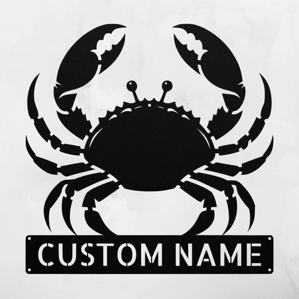 Custom Crab Metal Sign Custom Crab Metal Sign