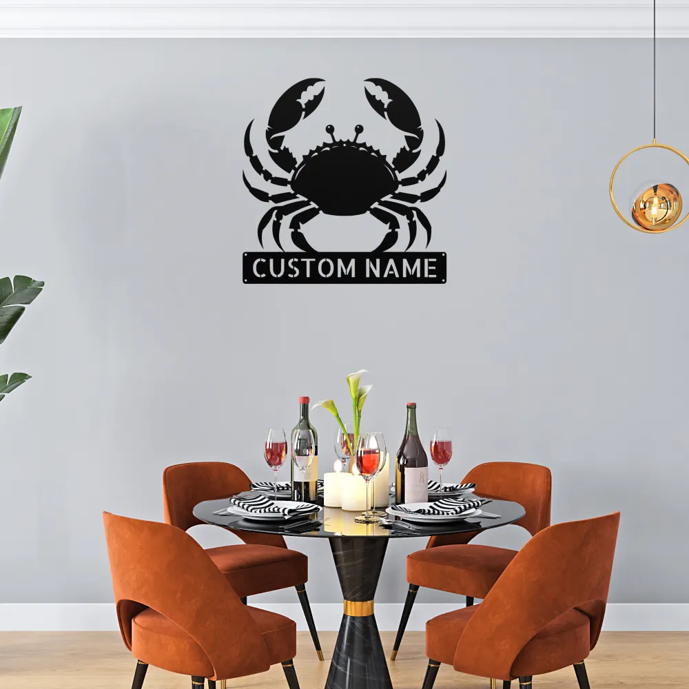 Custom Crab Metal Sign Custom Crab Metal Sign
