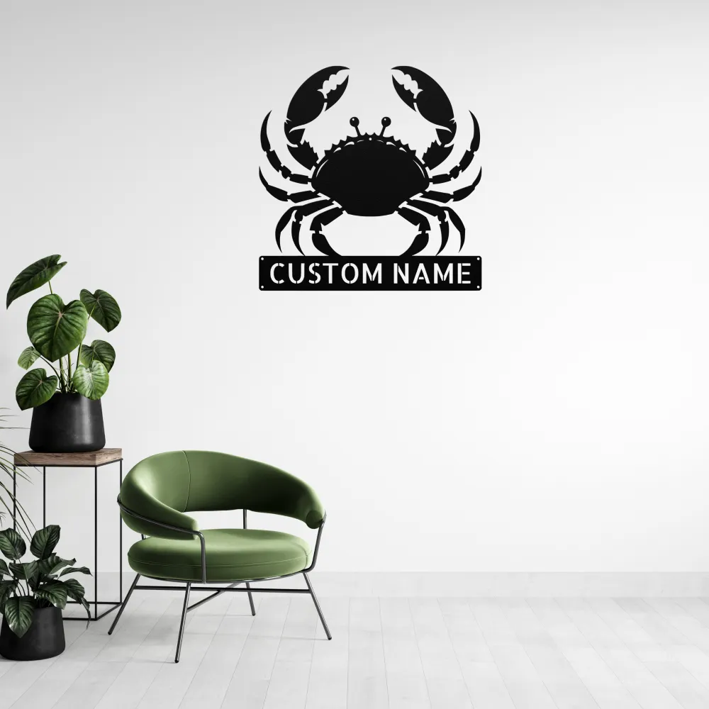 Custom Crab Metal Sign Custom Crab Metal Sign