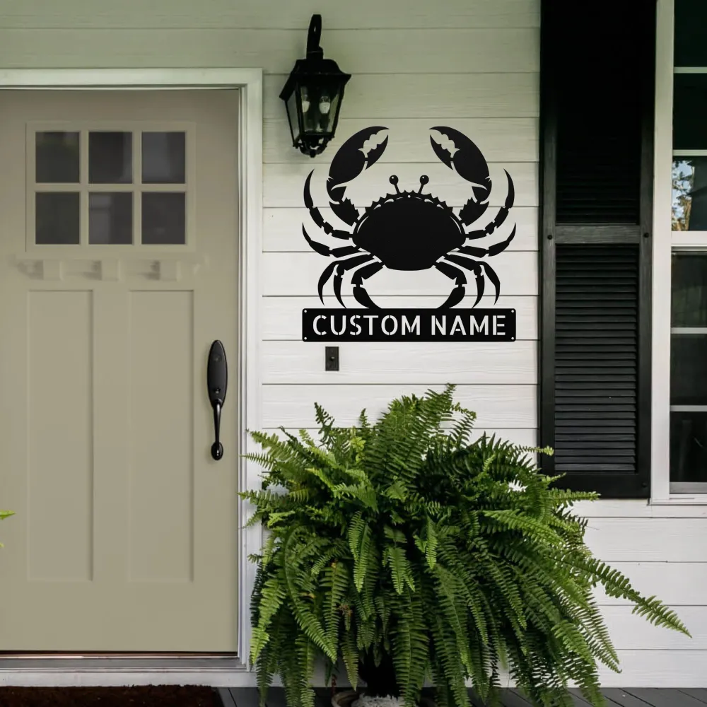 Custom Crab Metal Sign Custom Crab Metal Sign