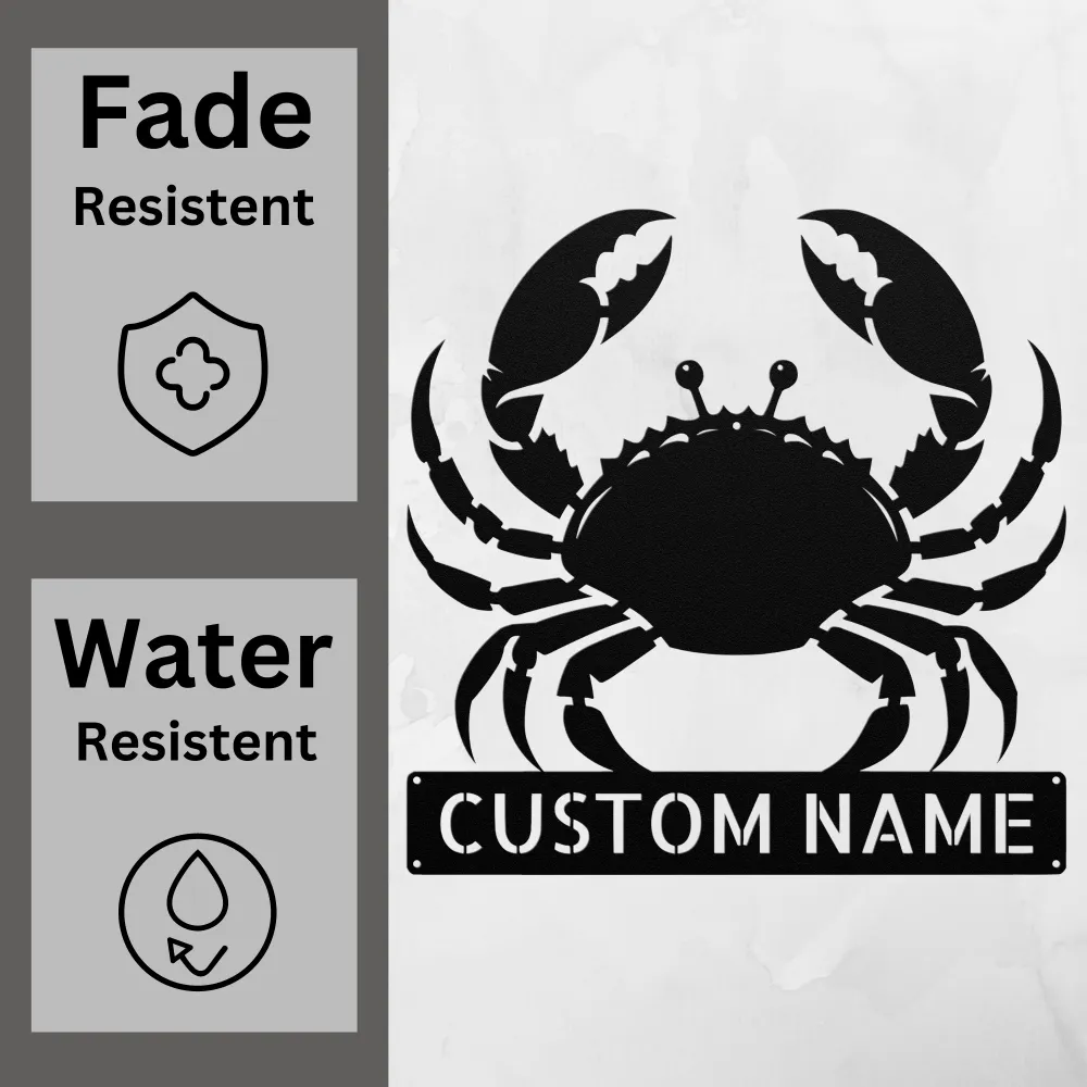 Custom Crab Metal Sign Custom Crab Metal Sign