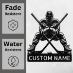 Custom Crossed Hockey Metal Sign