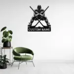 Custom Crossed Hockey Metal Sign