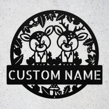 Custom Cute Deer Metal Sign