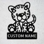 Custom Cute Leopard Metal Sign