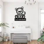 Custom Cute Leopard Metal Sign