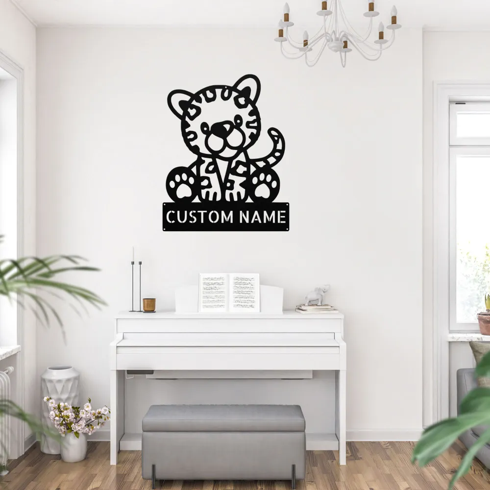 Custom Cute Leopard Metal Sign Custom Cute Leopard Metal Sign
