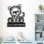 Custom Cute Leopard Metal Sign