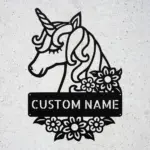 Custom Cute Unicorn Metal Sign