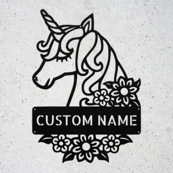 Custom Cute Unicorn Metal Sign