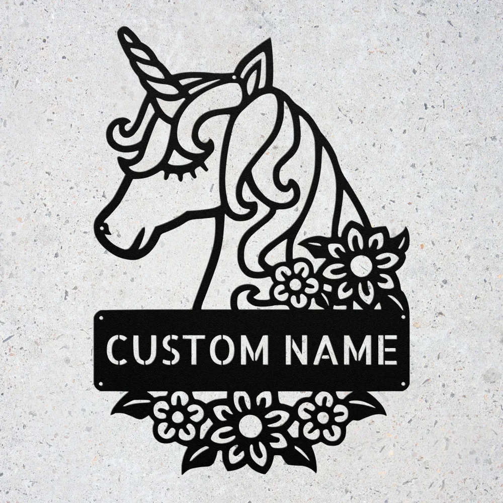 Custom Cute Unicorn Metal Sign Custom Cute Unicorn Metal Sign