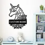 Custom Cute Unicorn Metal Sign