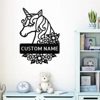 Custom Cute Unicorn Metal Sign