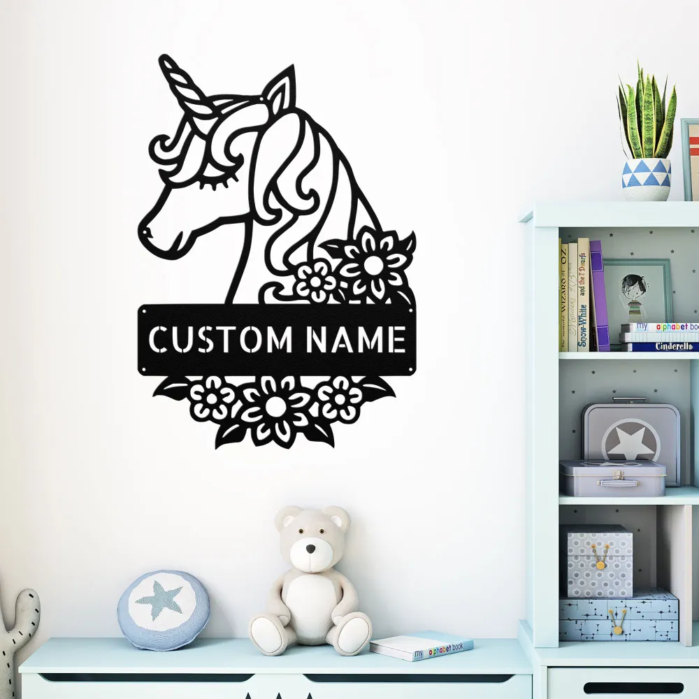 Custom Cute Unicorn Metal Sign Custom Cute Unicorn Metal Sign