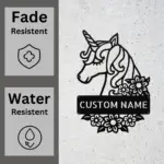 Custom Cute Unicorn Metal Sign