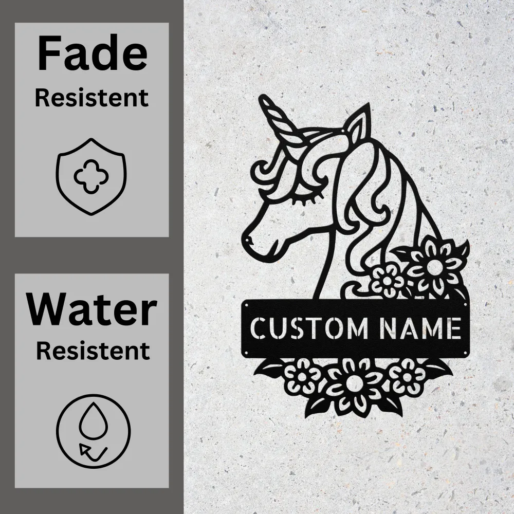 Custom Cute Unicorn Metal Sign Custom Cute Unicorn Metal Sign