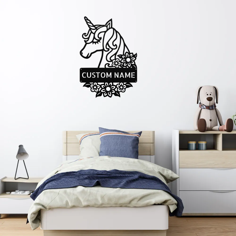 Custom Cute Unicorn Metal Sign Custom Cute Unicorn Metal Sign