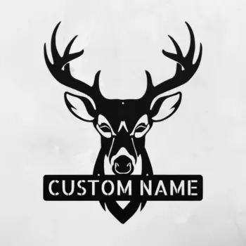 Custom Deer Antler Metal Sign