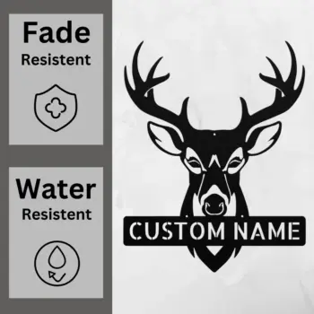 Custom Deer Antler Metal Sign