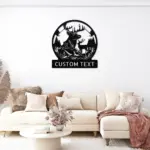 Custom Deer Hunting Fishing Metal Sign