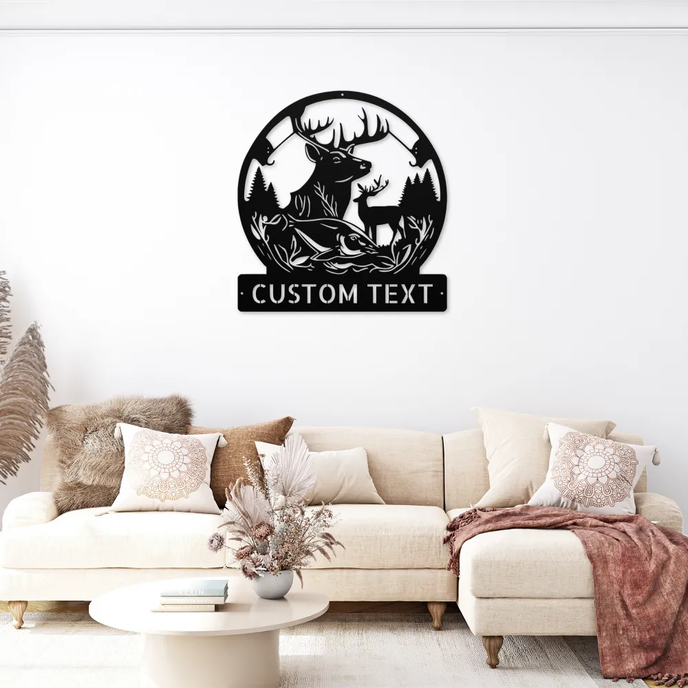 Custom Deer Hunting Fishing Metal Sign Custom Deer Hunting Fishing Metal Sign